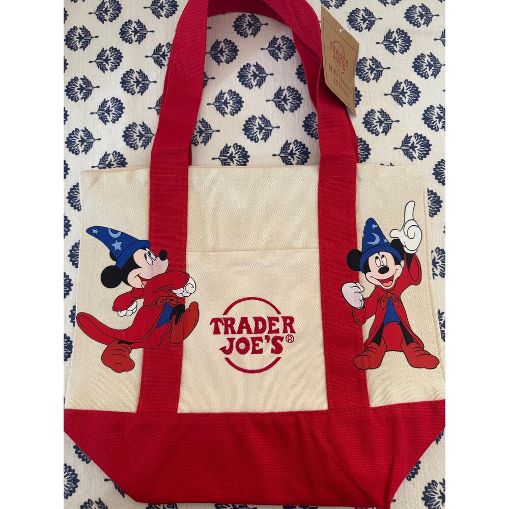 Disney Sorcerer Mickey 3 Custom Made Trader Joes Mini Tote